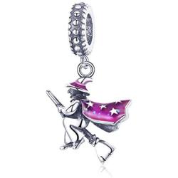 Lorrifal 925 Sterling Silver Halloween Dangle Charm Bead Jewelry Pendant Necklace Fit Pandora Bracelet for Women Teen Girls Gift