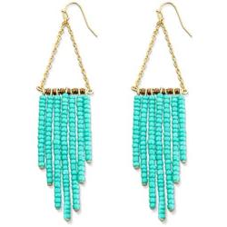 Gold Dangle Earrings, Stunning Turquoise Earrings | Turquoise and Gold Earrings 14k Gold Bohemian Earrings Dangle Earrings for Women | Dainty Spring Earrings