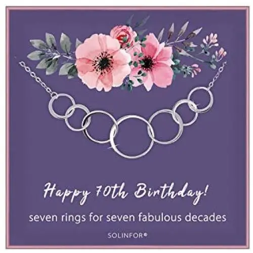 SOLINFOR 70th Birthday Gifts for Women - Sterling Silver Necklace with Gift Wrapping, Card - Seven Circle for Her 7 Decade - 70 Years Old Jewelry Gift Idea SOLINFOR 70th Birthday Gifts for Women - Sterling Silver Necklace with Gift Wrapping, Card - Seven Circle for Her 7 Decade - 70 Years Old Jewelry Gift Idea