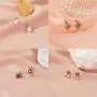 5 Pairs Tropical Fruit Crystal Earrings Set Cute Rhinestone Cherry Grape Personality Statement Earrings for Holiday Party Girls Women Summer Jewelry Gifts