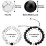 BBTO Howlite Bracelet Black Matte Agate Bracelet Couples Bracelet Distance Bracelet Energy Beads Bracelet (Style Set 1, 4 Pieces)