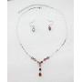 Faship Gorgeous Burnt Orange CZ Crystal Floral Necklace Earrings Set Faship Gorgeous Burnt Orange CZ Crystal Floral Necklace Earrings Set