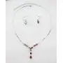 Faship Gorgeous Burnt Orange CZ Crystal Floral Necklace Earrings Set