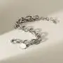 CIUNOFOR CZ Bracelet for Women Girls Wide Cuban Curb Oval Link Bracelet Silver Rose Gold Plated 9.5 Inches Stainless Steel Chain with Round Disc Charm CIUNOFOR CZ Bracelet for Women Girls Wide Cuban Curb Oval Link Bracelet Silver Rose Gold Plated 9.5 Inches Stainless Steel Chain with Round Disc Charm