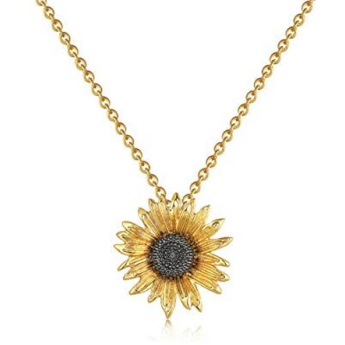 luomart Flower Edelweiss Pendant Necklace&Earrings,Sunflower Daisy Necklaces Jewelry Gift for Women Girls