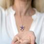 ENZOMAR 3 Star Necklaces for Women - Amethyst Crystal Necklace, Rose Gold Necklaces for Women, Wedding Anniversary, Necklaces for Teen Girls, Little Girls Jewelry, Healing Crystal Necklace