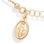 Miabella 18K Gold Over Sterling Silver Italian Rosary Cross Bead Charm Link Chain Bracelet for Women Teen Girls, Adjustable 6-7 or 7-8 Inch 925 Made in Italy
