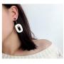 Wood Circle Dangle Drop Earrings Geometric Wooden Bead Square Hoop Earrings for Women Girls Jewelry