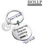 HOLLP Engineering Student Keychain Engineering School Graduation Gifts Engineering Degree Loading Keychain Mechanical Engineer Gift