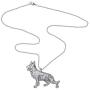 DOWAY Antique Rose Gold/Silver Plated Sweet German Shepherd Necklace Pet Dog Pendant Novelty Metal Jewelry for Women Girls Charm Party Gift