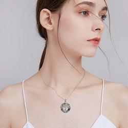POPLYKE Tree of Life Necklace for Women Sterling Silver Celtic Knot Family Tree with Blue/Purple/Volcano Crystal Irish Gifts for Mom Daughter Wife Birthday Christmas