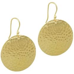 The V Collection Earrings 22k Gold Plated Round Shape Dangling Earrings Hammered Jewelry for Women and Girls