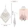 Boho Geometric Filigree Rhombus Shape Tiered Dangle Drop Statement Earrings Boho Geometric Filigree Rhombus Shape Tiered Dangle Drop Statement Earrings