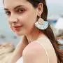 Allen&Danmi AD Jewelry Bohemia Style Spring Raffia Dangle Earrings Made with Woven Rattan for Women