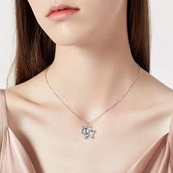 WINNICACA S925 Sterling Silver Cute Animal Necklace Birthday Jewelry Gifts for Pig/Mouse/Cow/Flamingo Lovers