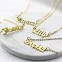 MEMGIFT Old English Name Necklace for Women Girls 18K Gold Plated Stainless Steel Jewelry Necklaces Birthday for Daughter Mother Sister BFF Friends