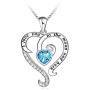 Heart Necklace 925 Sterling Silver I Love You Forever Pendant 3-Layer Heart Necklace for Valentines Mothers Day Jewelry Gifts for Women Girls Couples Girlfriend Mom Wife