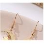 Bohemian Star Moon Drop Earrings for Women Fashion Golden Crystal Moon Star Earrings Jewelry