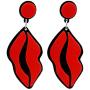 80s Acrylic Red Lip Neon Earrings for Women, Fashion Acrylic Red Lips Dangle Earring Jewelry