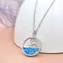 Created Opal Dolphin Necklace for Women Sterling Silver Eternal Love Animal Wave Pendant Necklace Dolphin Ocean Jewelry Gift for Dolphin Lover Girlfriend Mother