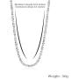 Fine Necklace Twinkling Link Gypsophila 925 Sterling Silver Chain Thin Lightweight Lobster Claw Clasp Jewelry for Women