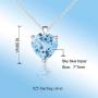 Qitian Jewelry Sky Blue Topaz Necklace - 925 Sterling Silver 1.47 CT Heart Necklace March Birthstone Necklace Pendant Birthday Anniversary Christmas Jewelry Gift for Women Girls