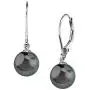 THE PEARL SOURCE 14K Gold Round Genuine Black Tahitian South Sea Cultured Pearl Leverback Earrings for Women THE PEARL SOURCE 14K Gold Round Genuine Black Tahitian South Sea Cultured Pearl Leverback Earrings for Women