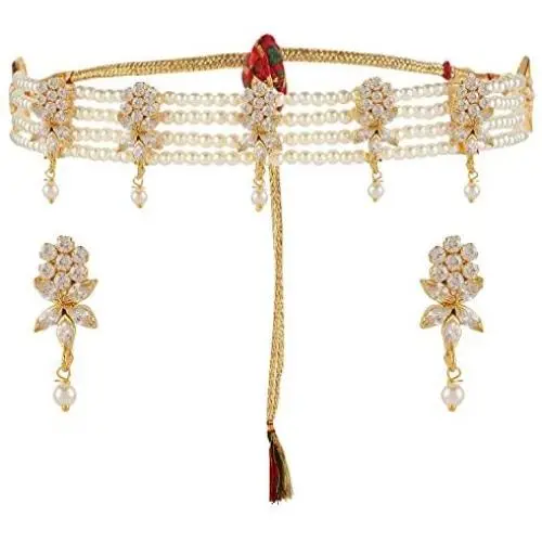 Efulgenz Indian Bollywood 14 K Gold Plated Cubic Zirconia Faux Ruby Emerald Pearl Choker Necklace Earring Bridal Jewelry Set Efulgenz Indian Bollywood 14 K Gold Plated Cubic Zirconia Faux Ruby Emerald Pearl Choker Necklace Earring Bridal Jewelry Set