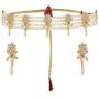 Efulgenz Indian Bollywood 14 K Gold Plated Cubic Zirconia Faux Ruby Emerald Pearl Choker Necklace Earring Bridal Jewelry Set