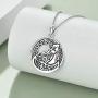 Fox Necklace Sterling Silver Celtic Ethnic Fox Pendant Necklace Vintage Fox Jewelry for Women
