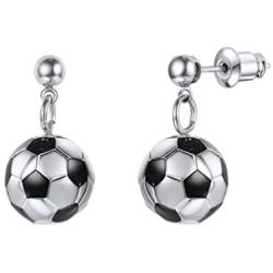 PROSTEEL Stainless Steel 3D Soccer Football/Basketball Charm Necklace/Earrings Unisex Jewelry Boys Mens Girls Womens Fan Gift