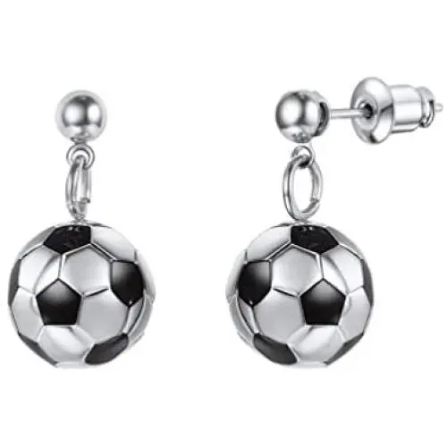 PROSTEEL Stainless Steel 3D Soccer Football/Basketball Charm Necklace/Earrings Unisex Jewelry Boys Mens Girls Womens Fan Gift
