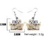NEWEI Acrylic Cute Basket Dog earrings Drop Dangle Fashion Animal Jewelry For Women Girls Gift Charms