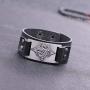 cooltime Black Wings Dragon Viking Mens Leather Bracelet Celtic Jewelry (Silver)