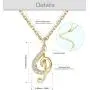 Sllaiss 925 Sterling Silver Music Note Pendant Necklace Swarovski Crystal Treble Clef Necklace 18K Gold Plated Fine Music Jewelry Gift for Women For Anniversary
