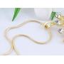 Alilang Clear Crystal Rhinestone Gold Emperor Royal Crown King Queens Pendant Necklace