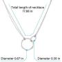 KLKE Personalized Choker Necklaces for Women Jewelry Gold Dainty Double Circle Pendant Necklace Friendship Jewelry Womens Day Gifts Birthday