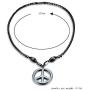 Xileg Black Leather Anti-War Peace Sign Symbol Pendants Necklaces for Women Jewelry Charm Men Boys Long Necklace