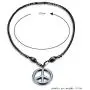 Xileg Black Leather Anti-War Peace Sign Symbol Pendants Necklaces for Women Jewelry Charm Men Boys Long Necklace