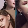 Sterling Silver Zodiac Sign Dangle Drop Earrings Women Girl Leo Pisces Gemini Aries Constellation Stud Earrings Celestial Jewelry Birthday Gift