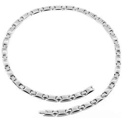 N+NITROLUBE Womens Magnetic Titanium Necklace Silver Fashion Healing Necklaces Neck Therapy Magnetic Jewelry Gift (Silver, 18.5 inches)