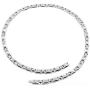 N+NITROLUBE Silver Magnetic Necklace for Women Men Healing Therapy Shoulder Titanium Necklaces Fashion Magnetic Jewelry Gift (Silver, 20 inches)