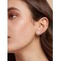 Bright Peach Cubic Zirconia Clip on Round Stud Earring Non Pierced Women/Girl Earring