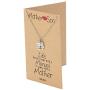 Quan Jewelry Mother and Son Otter Pendant Necklace, Gifts for Mom, Mothers Day, Handmade Gifts for Mom & Son with Inspirational Greeting Card