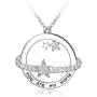 HOTIE You Are My World Pendant Necklace 925 Sterling Silver Planet Star Necklace with Sparkling Cubic Zirconia Mother Daughter Necklace, Jewelry for Women Girls Wife