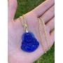 Happy Laughing Buddha Blue Jade Pendant Necklace Cuban Chain Genuine Certified Grade A Jadeite Jade Hand Crafted, Jade Necklace, 14k Gold Filled Laughing Jade Buddha necklace, Jade Medallion