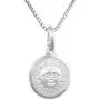 Dainty Sterling Silver Sun & Moon Reversible Medal Necklace 5/8 inch Round Italy 0.8mm Chain Dainty Sterling Silver Sun & Moon Reversible Medal Necklace 5/8 inch Round Italy 0.8mm Chain