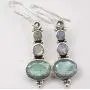 SilverStarJewel Faceted Labradorite 3 Stone French Hook Earrings 3.8 cm 925 Pure Silver SilverStarJewel Faceted Labradorite 3 Stone French Hook Earrings 3.8 cm 925 Pure Silver