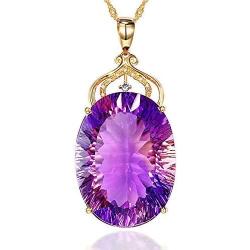 DMOMSA Amethyst Classic Pendant Necklace Jewelry Gift, Suitable for Ladies Gifts for Birthday Party Anniversary Valentines Day