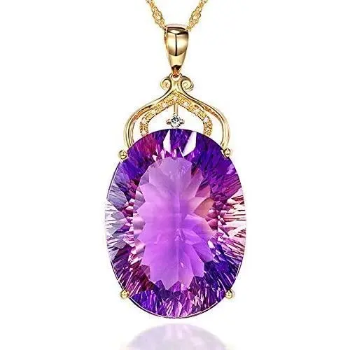 DMOMSA Amethyst Classic Pendant Necklace Jewelry Gift, Suitable for Ladies Gifts for Birthday Party Anniversary Valentines Day DMOMSA Amethyst Classic Pendant Necklace Jewelry Gift, Suitable for Ladies Gifts for Birthday Party Anniversary Valentines Day